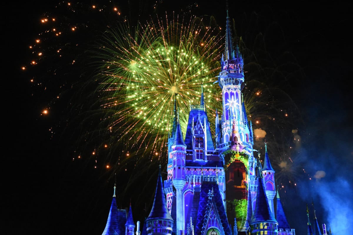 Fireworks over a castle