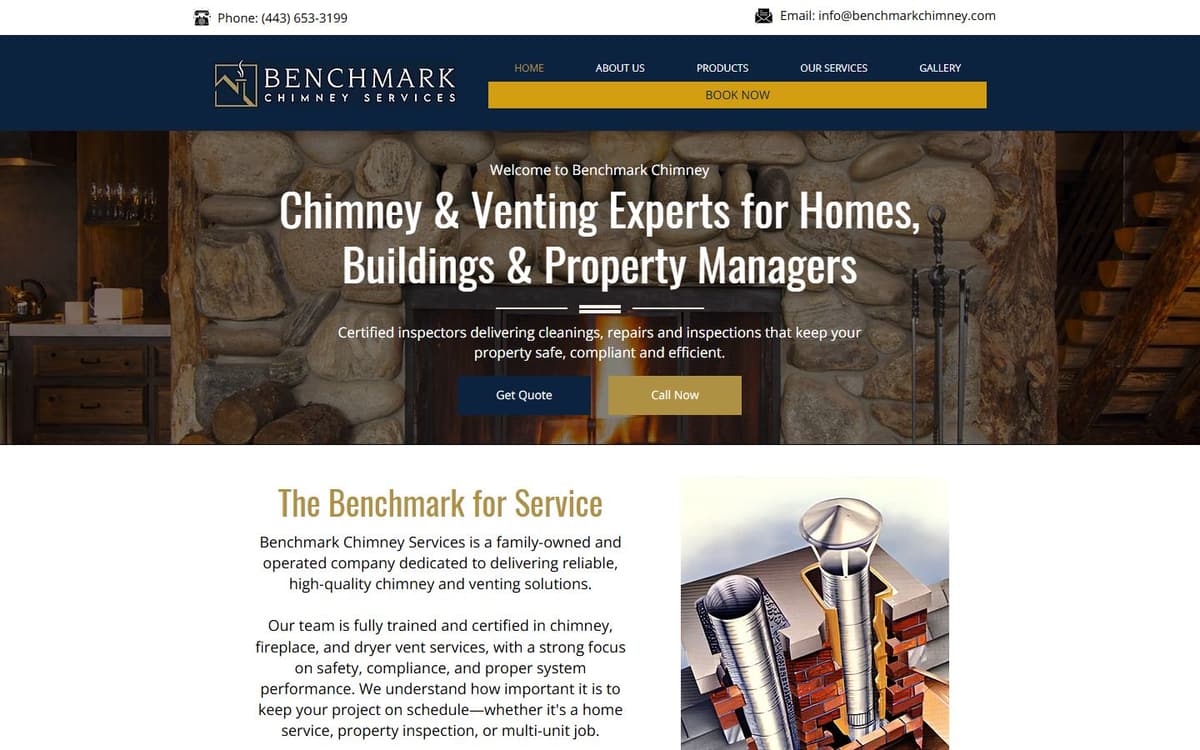 Benchmark Chimney website