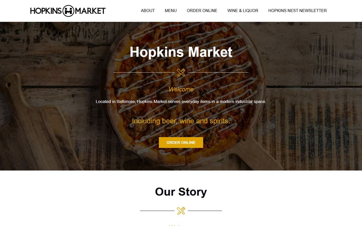 Hopkins Market website