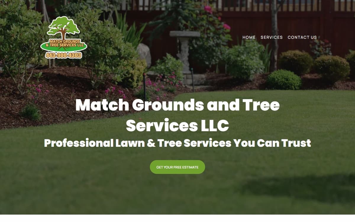Match Grounds & Tree Services website